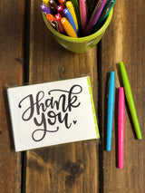 RTS: Thank You Note Cards with Lime Green Polka Dot Envelopes