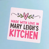 Heart Kitchen Square Stickers