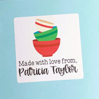 Three Bowls Kitchen Square Stickers