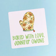 Oven Mitt Kitchen Square Stickers