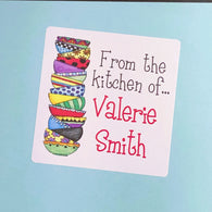 Stacked Bowls Kitchen Square Stickers