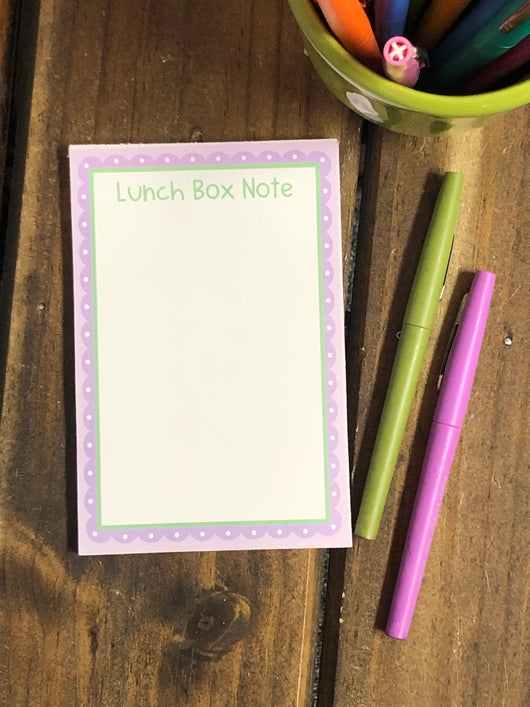 RTS: Purple and Green Lunch Box Notes Notepad