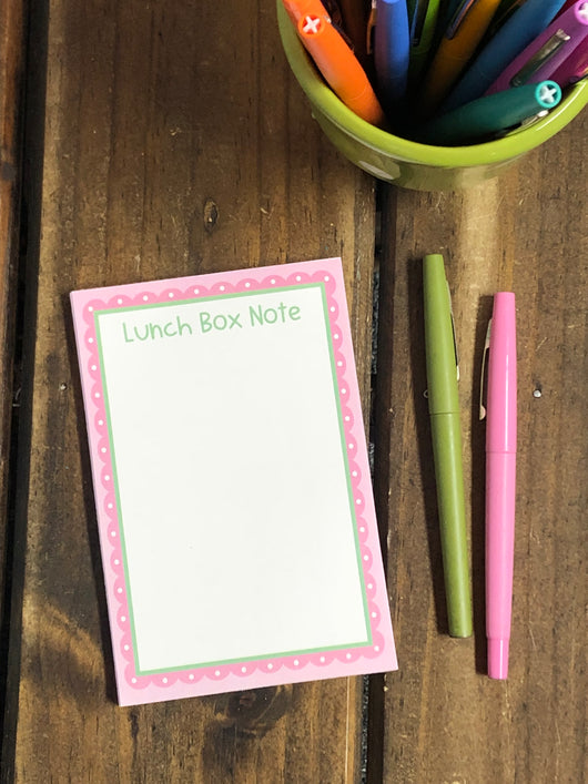 RTS: Pink and Green Lunch Box Notes Notepad