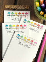 Rainbow Snowmen Personalized Notepad