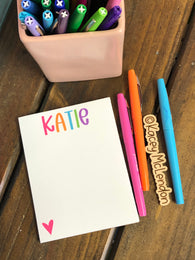 Girly Rainbow Small Personalized Notepad