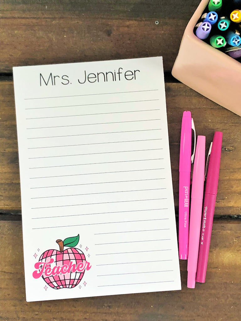 Disco Apple Personalized Notepad – DoodleBugsPaper
