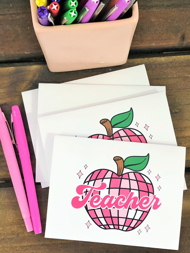 Disco Apple Note Cards – DoodleBugsPaper
