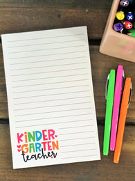 Kindergarten Teacher with Hearts Notepad