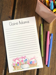 Watercolor Easter Baskets Personalized Notepad