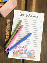 Watercolor Easter Baskets Personalized Notepad