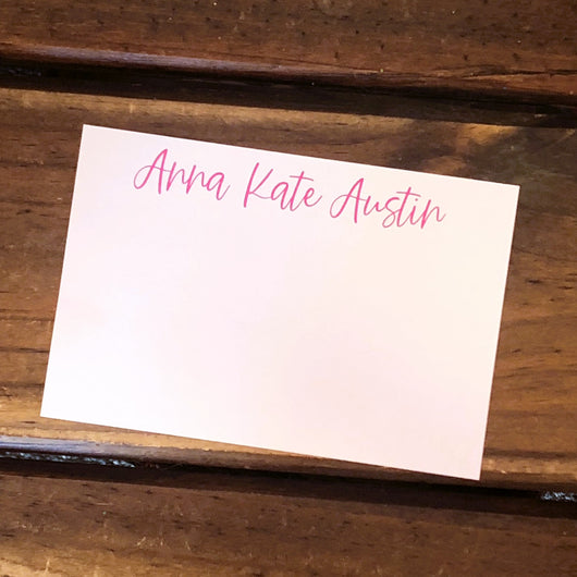 Script Name Flat Note Cards