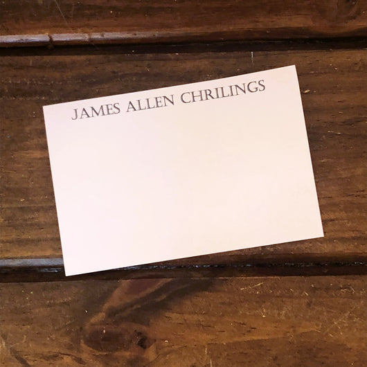 Etched Name Flat Note Cards