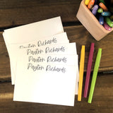 Script Name Flat Note Cards