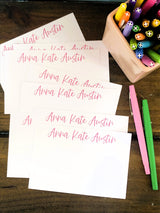 Script Name Flat Note Cards