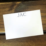 Etched Initials Flat Note Cards