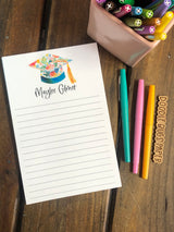 Floral Graduation Cap Personalized Notepad