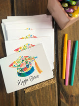 Floral Graduation Cap Personalized Note Cards