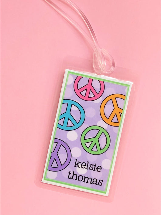 Peace Sign Bag Tag