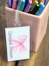 Sweet Pink Bow Bag Tag
