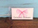 Sweet Pink Bow Bag Tag