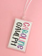 Girly Pink Rainbow Bag Tag