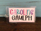 Girly Pink Rainbow Bag Tag