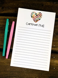 Leopard Heart Personalized Notepad