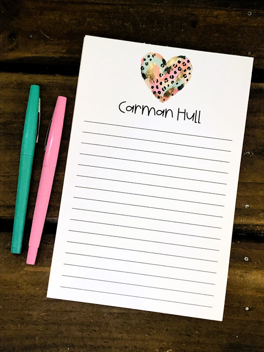 Leopard Heart Personalized Notepad
