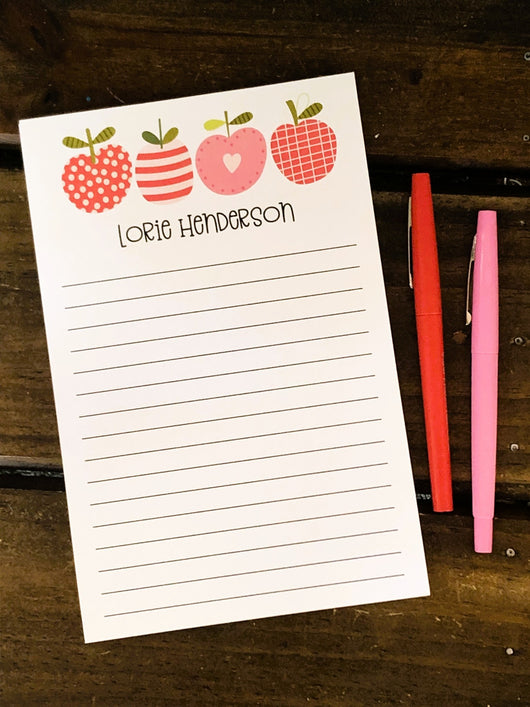 Funky Apples Personalized Notepad
