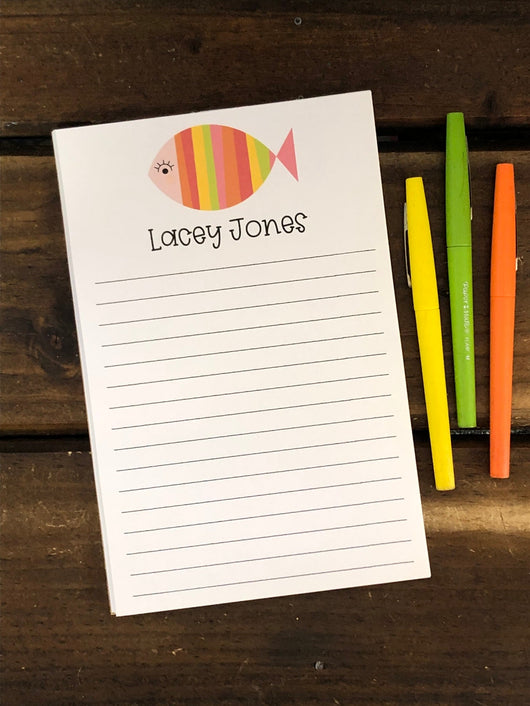 Striped Fish Personalized Notepad