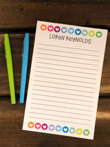 Hearts in Circle Personalized Notepad