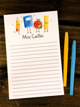 School Supply Pals Personalized Notepad