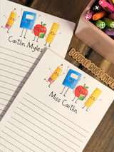 School Supply Pals Personalized Notepad