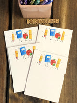 4 School Supply Pals Small Notepads