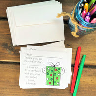 Green Christmas Gift Kids Thank You Notes