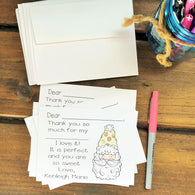 Santa with Gold Hat Kids Thank You Notes