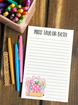 School Supplies with Bow Personalized Notepad