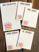 School Supplies with Bow Personalized Notepad