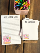 School Supplies with Bow Personalized Notepad
