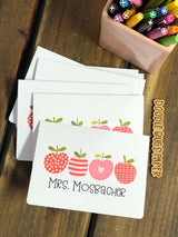 Funky Apples Personalized Note Cards