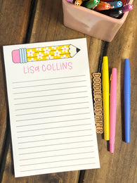 Flower Pencil Personalized Notepad