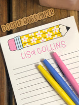 Flower Pencil Personalized Notepad