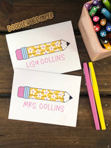Flower Pencil Personalized Note Cards