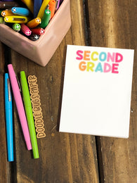 RTS: Second Grade Polka Dot Rainbow Small Notepad