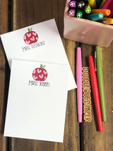 Apple with Pink Hearts Personalized Notepad