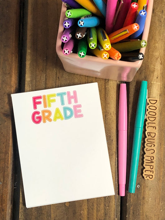 RTS: Fifth Grade Polka Dot Rainbow Small Notepad