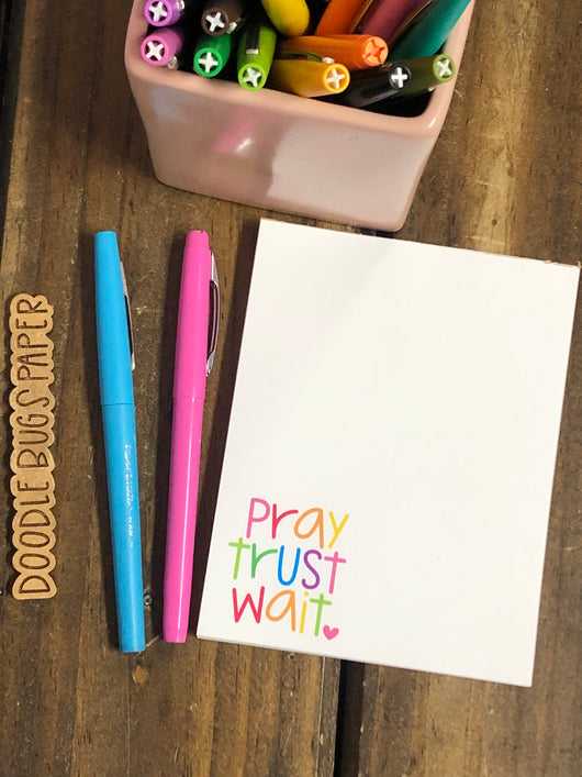 RTS: Pray Trust Wait with Heart Small Notepad