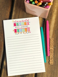 Fun Pencils with Name Personalized Notepad