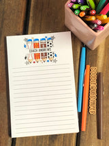 Sports Pencils with Name Personalized Notepad