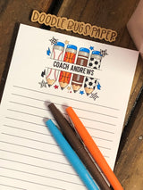 Sports Pencils with Name Personalized Notepad